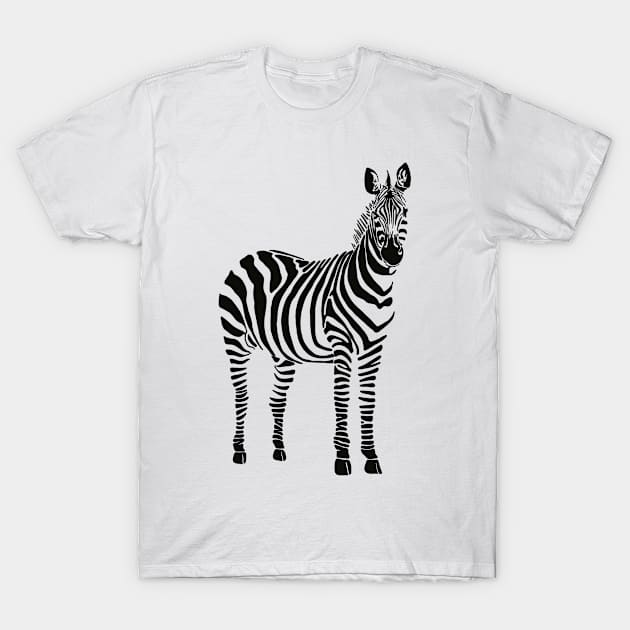 Black shapes forming a Zebra T-Shirt by DaveDanchuk